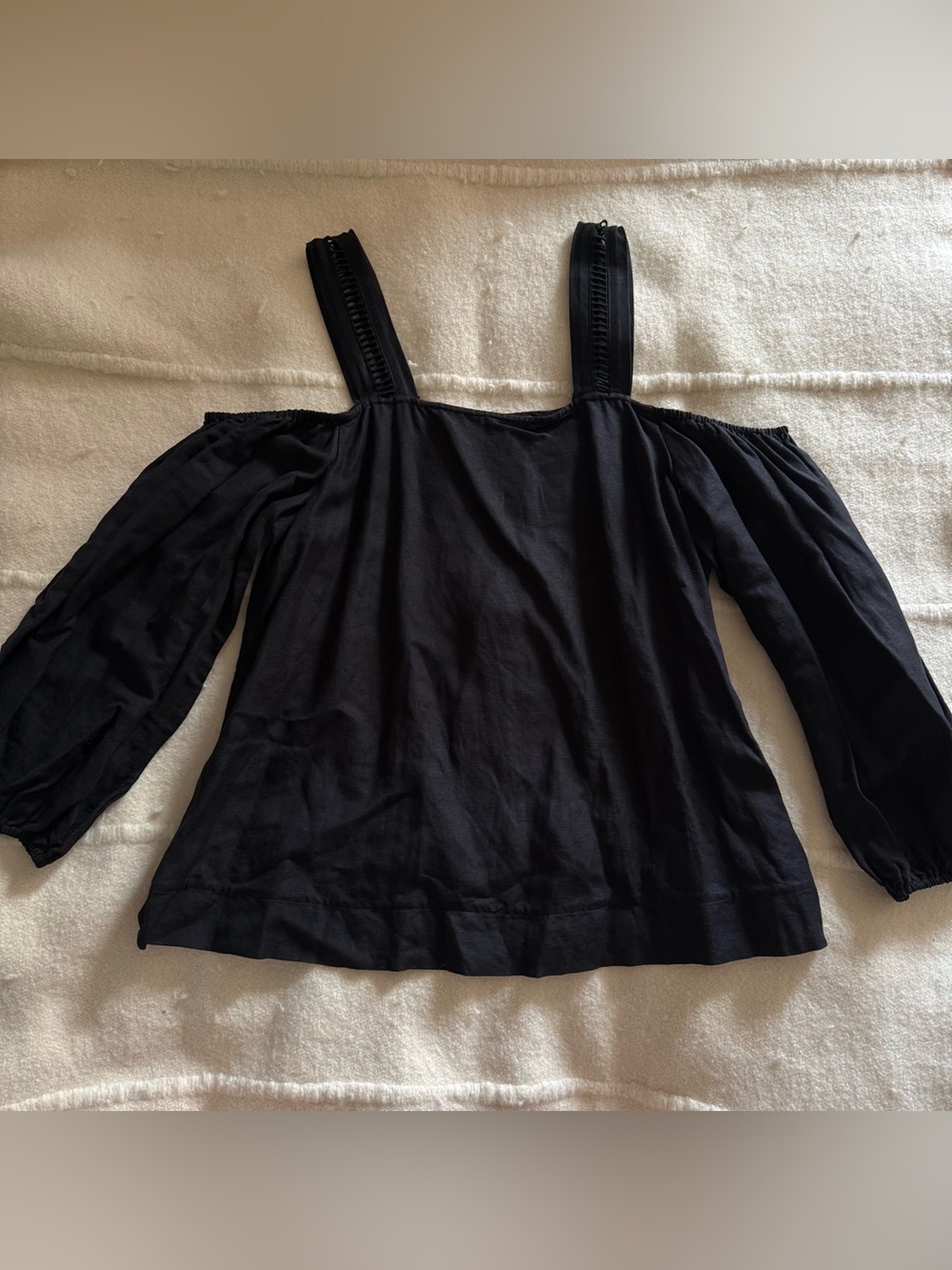 Blaque Label | Women’s Black Cold-Shoulder Blouse with Straps